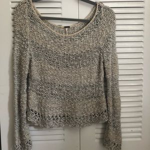 Free People Open Weave Cropped Sweater